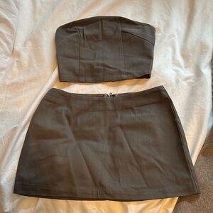 CHARCOAL set! Tube top size 4 & Skirt size 6. Never worn!